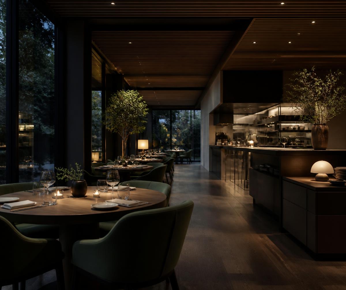 Interior de restaurante premium en Las Palmas asesorado por Hostelería Consulting